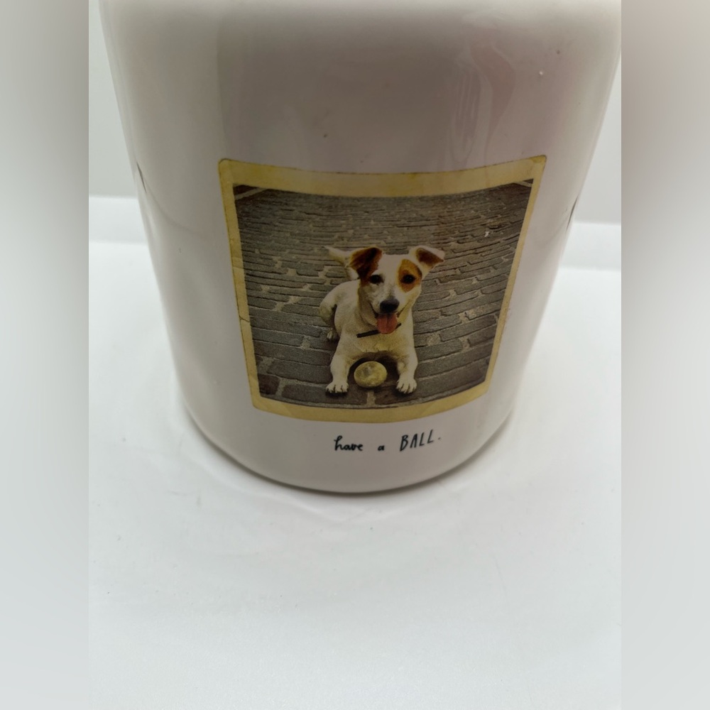 Rae Dunn “Life is a Ball” canister w sealing lid, absolutely perfect